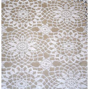 Ophelia & Co. Kenyatta Fine Lace Crochet Floral Vinyl Tablecloth